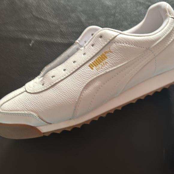 NWOT Men Size 10 White Puma Roma Tennis Shoes Without The Strings - Picture 4 of 6